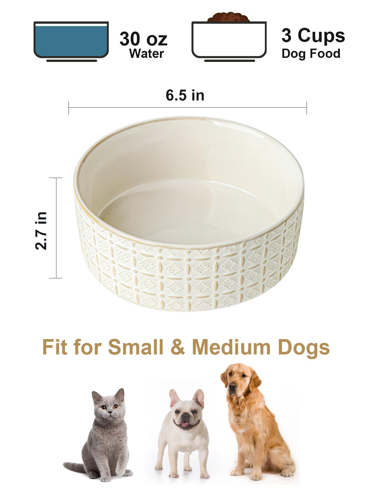 Seyatoo lead-free ceramic bowl offers safe eating and indoor or outdoor use.