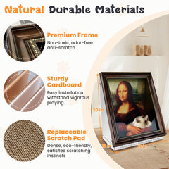 Seyõssbe wooden frame design complements home decor while supporting cat comfort.