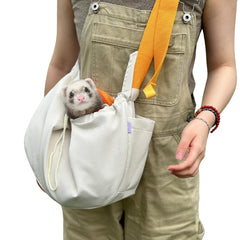 SEZDEKI ferret sling carrier on back-wearing for hands-free city strolls