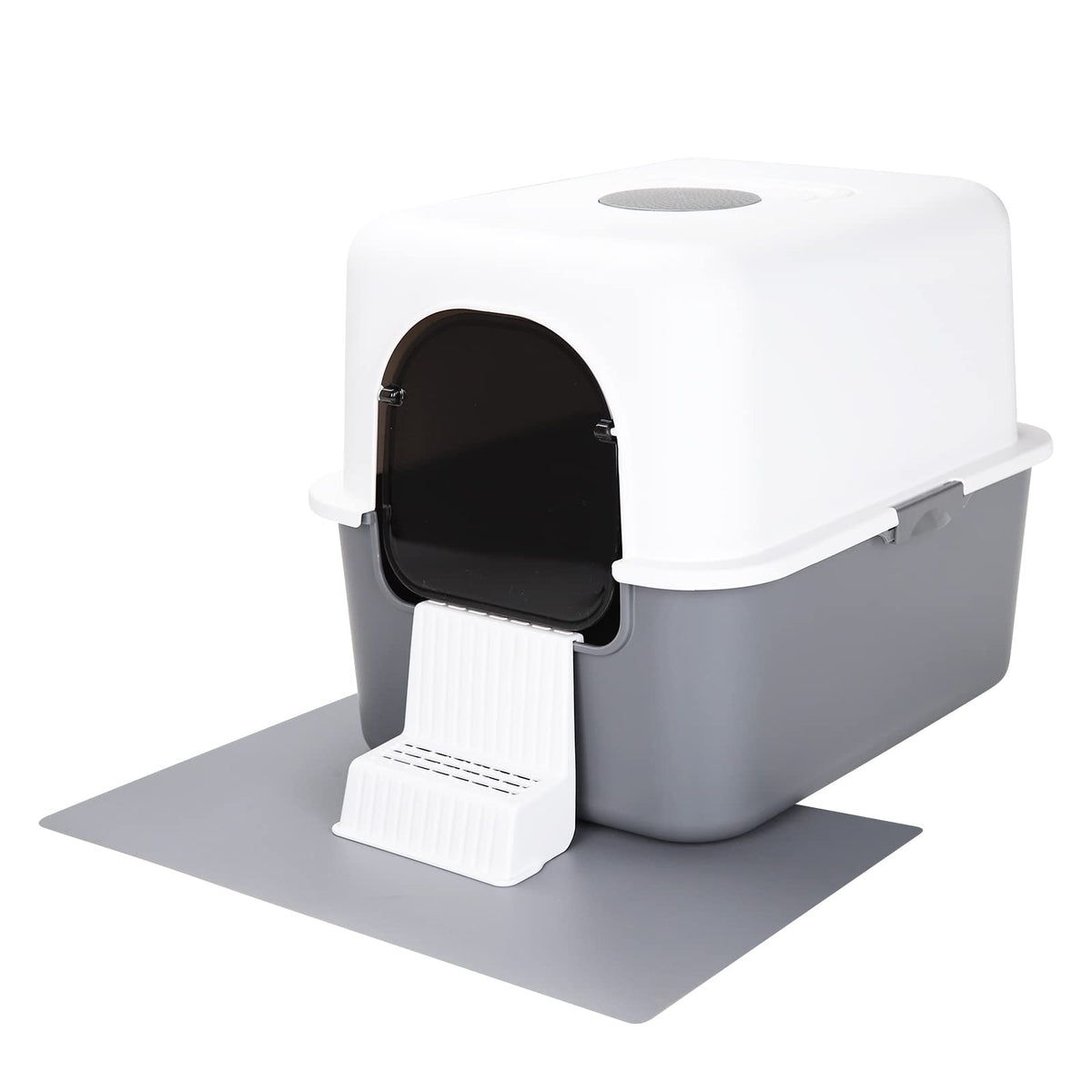Sfozstra cat litter box with pedal for cleaner litter handling.