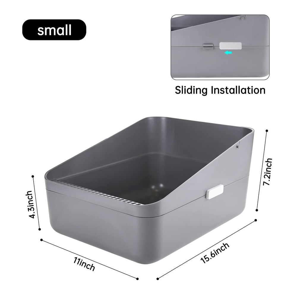 Sfozstra Cats Litter Box Low double barrier keeps litter contained