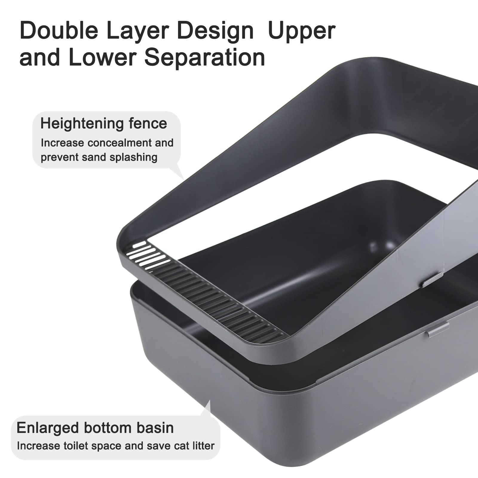 Sfozstra Cats Litter Box Low leak proof pedal reduces spills during digging