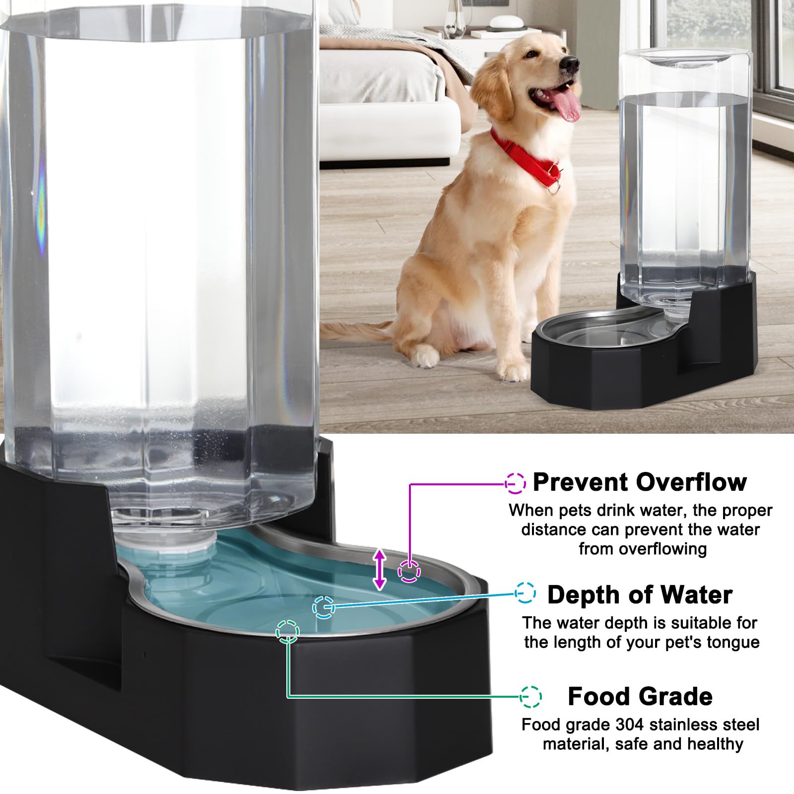 Dishwasher-safe stainless steel bowl for easy cleaning