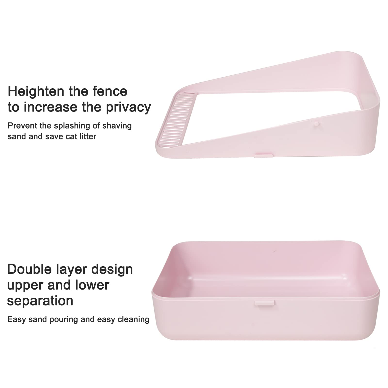 Easy-clean pink Sfozstra litter box in bright light