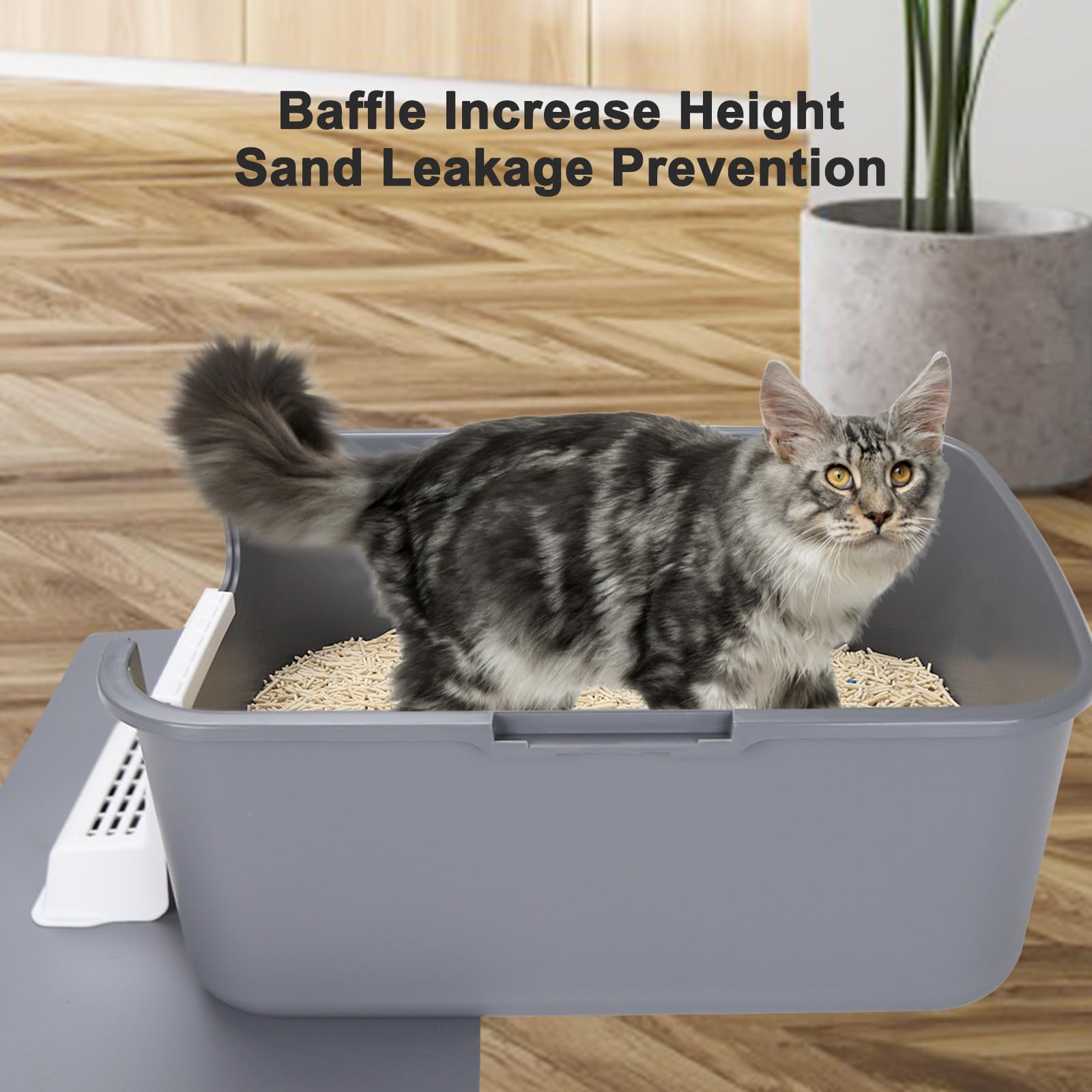 Sfozstra enclosed litter box offers private space for cats.