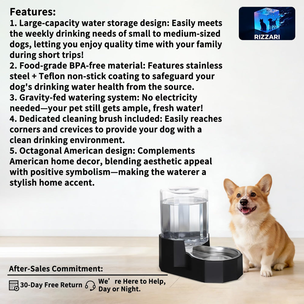 Sfozstra gravity-fed feeder with dishwasher-safe bowl for easy cleaning.