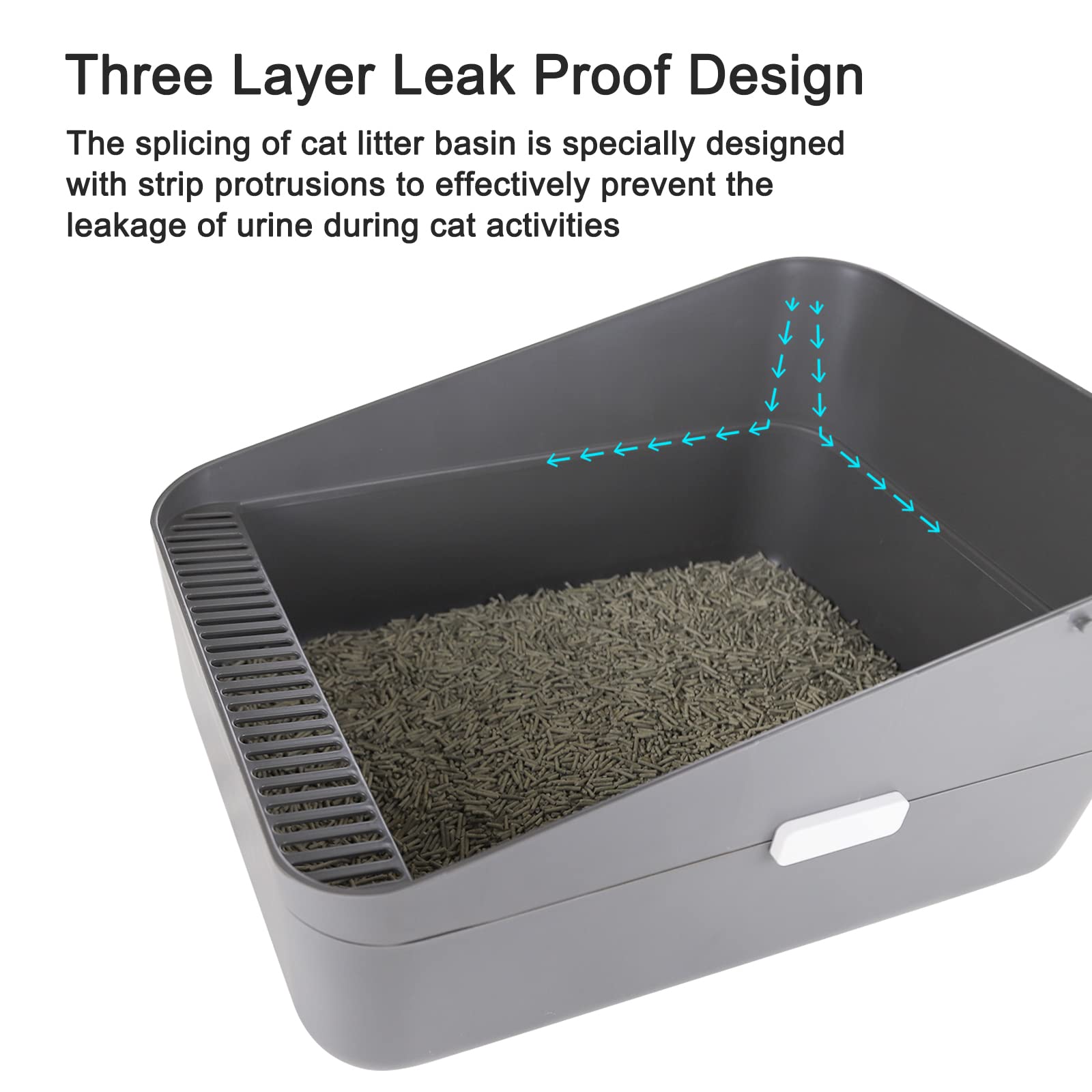 Sfozstra raised enclosure helps minimize litter spread and leaks