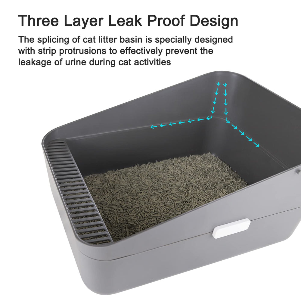 Sfozstra raised enclosure helps minimize litter spread and leaks