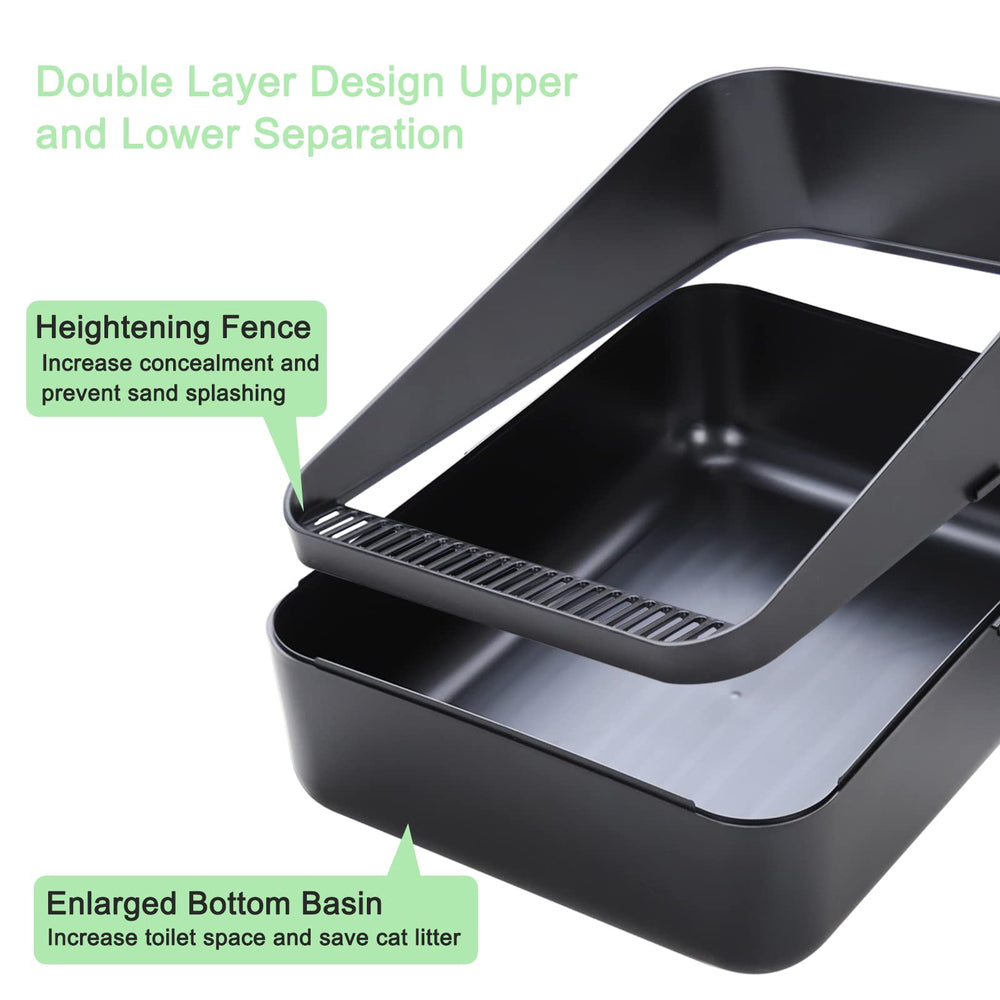 Sfozstra open top litter box provides comfortable access for cats.