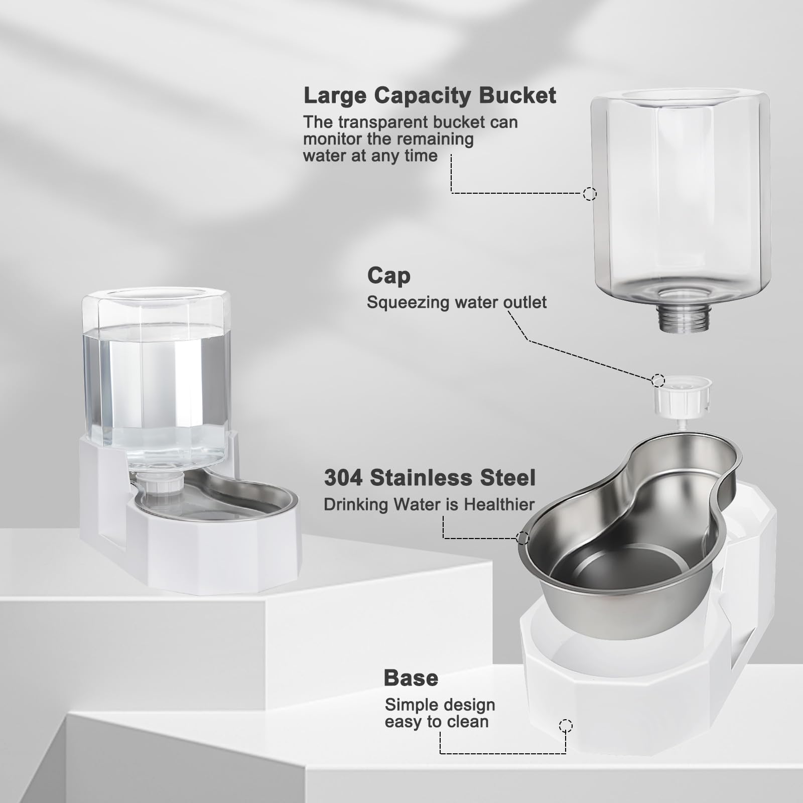Sfozstra spill-proof base minimizes mess on floors.