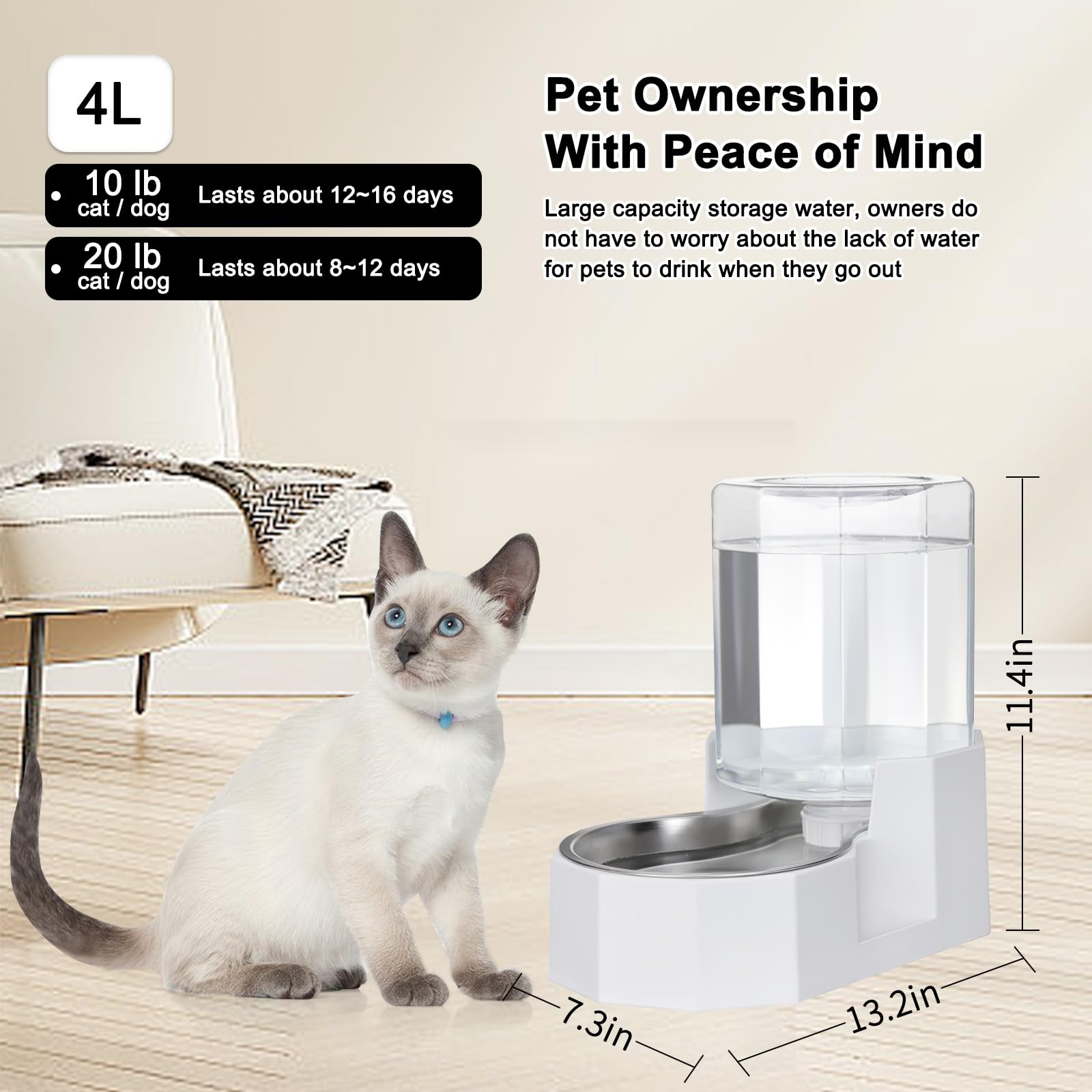 Sfozstra 304 stainless steel bowl stays clean and odor-free.