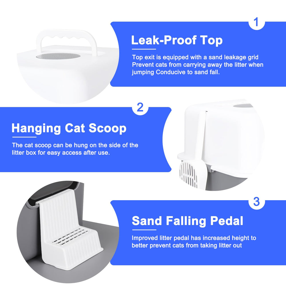 Sfozstra litter box top lid handle for portable transport.