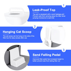 Sfozstra litter box top lid handle for portable transport.
