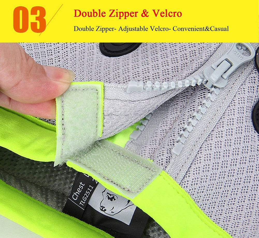SGODA cooling vest side close-up reveals three-layer cooling fabric and wick performance.