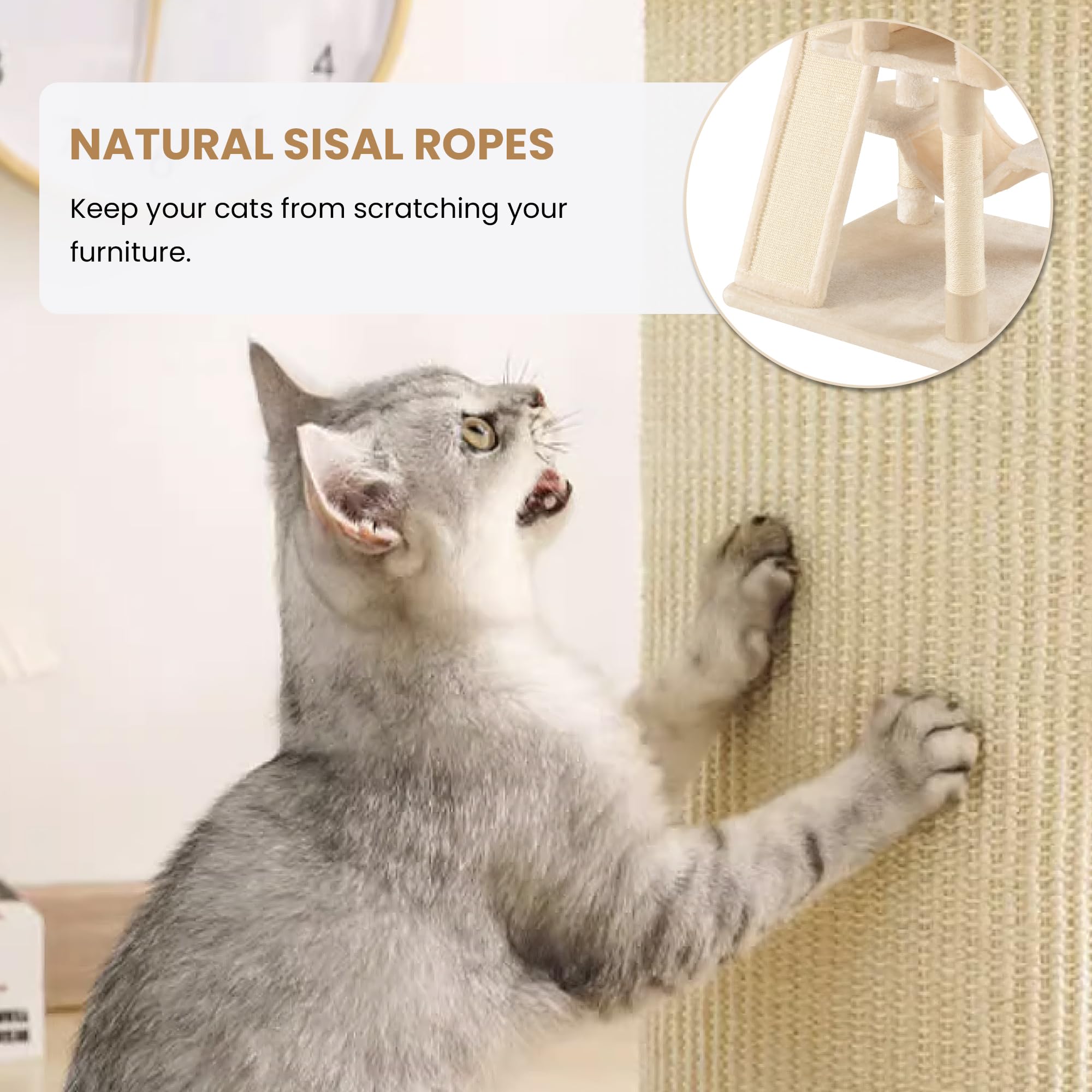 SHA CERLIN 65in cat tree plush perches offer cozy resting spots