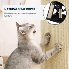 SHA CERLIN 65in cat tree sisal rope posts invite scratching and exercise.