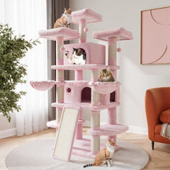 SHA CERLIN 68-inch cat tree overview shows a sturdy multi-level playground for large cats.