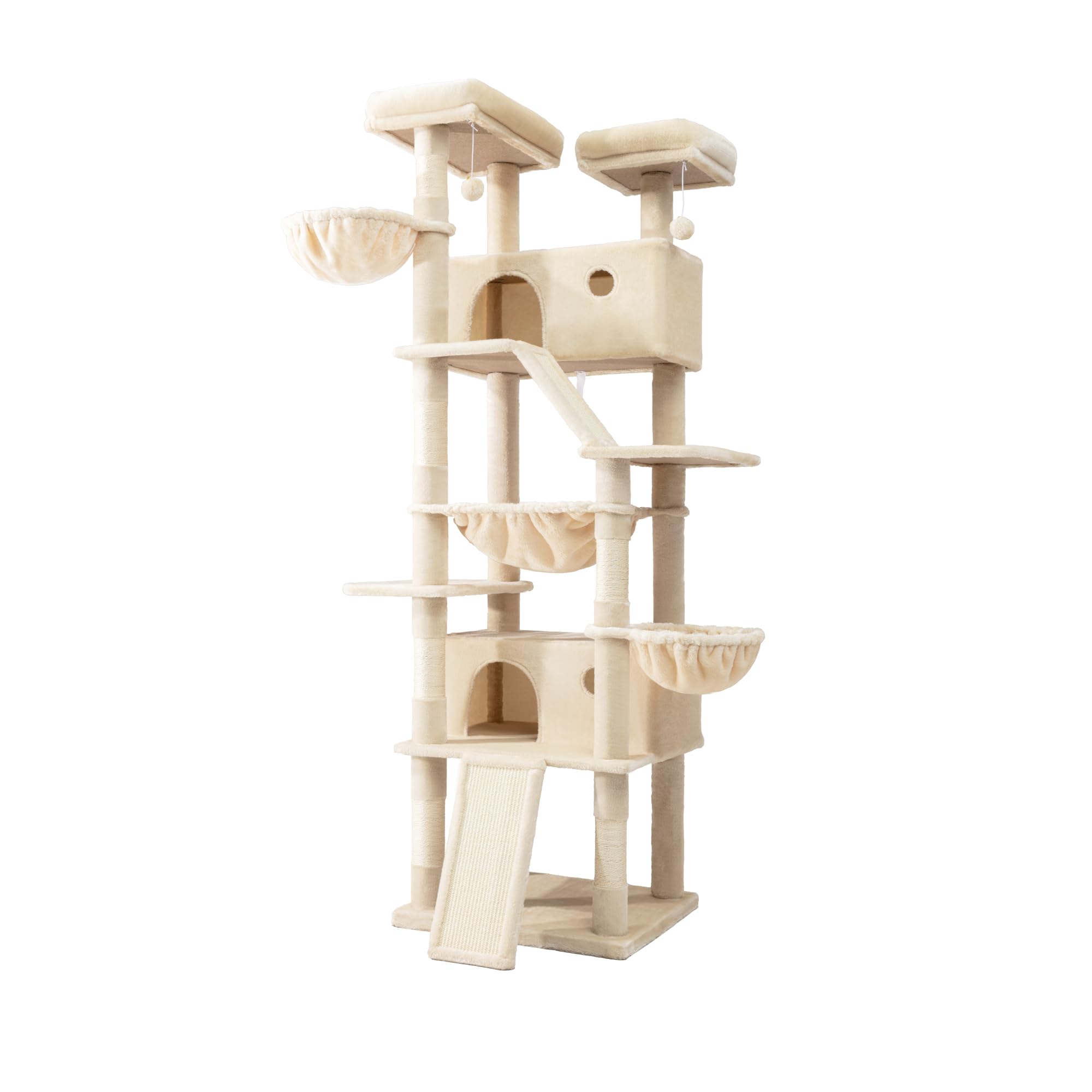SHA CERLIN beige cat tree finish complements modern living spaces