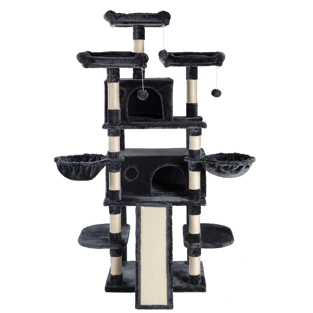 SHA CERLIN dark grey cat tree complements modern interiors
