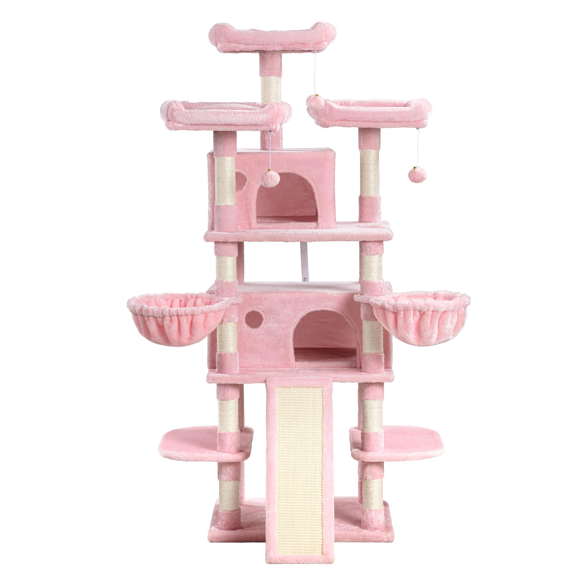 SHA CERLIN pink accent complements contemporary decor while entertaining cats.