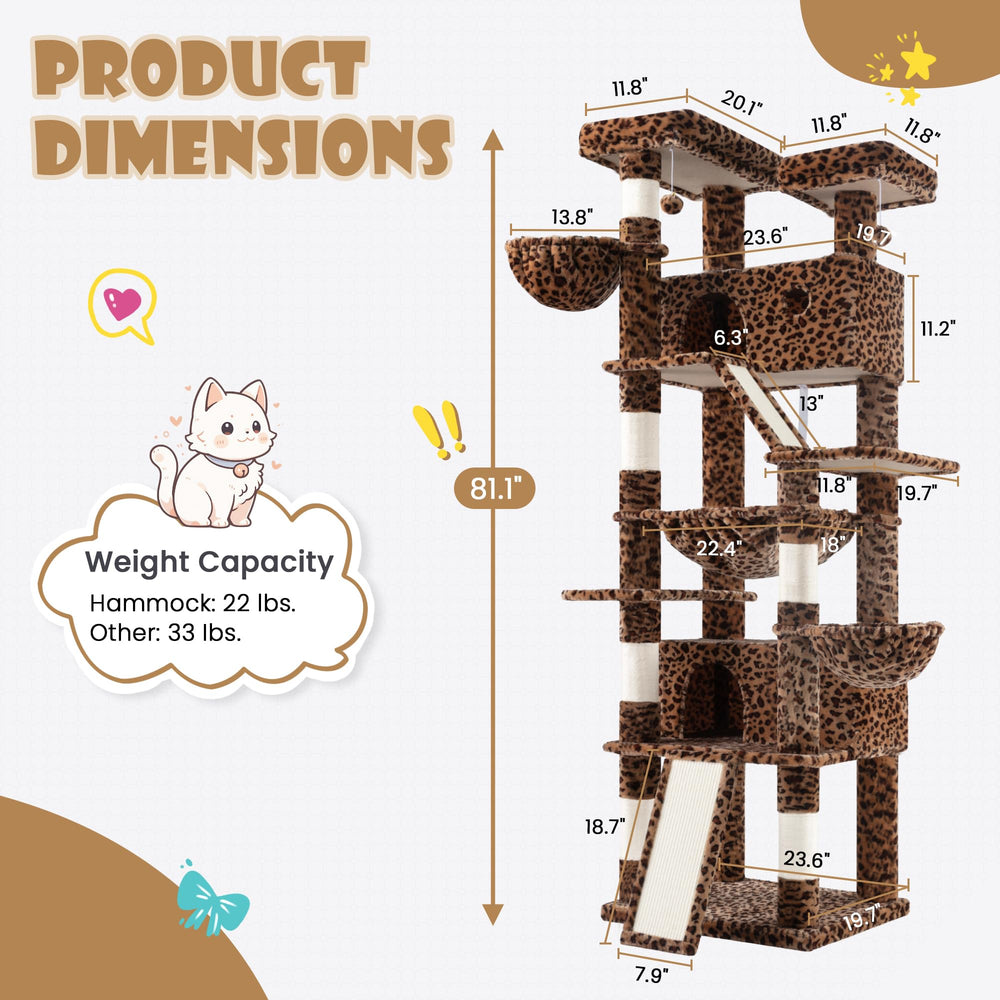 SHA CERLIN 81in cat tree large condo offers a spacious hideaway for bigger cats.