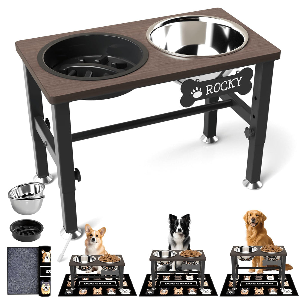 SHAINFUN elevated bowl stand with adjustable height for comfortable feeding.