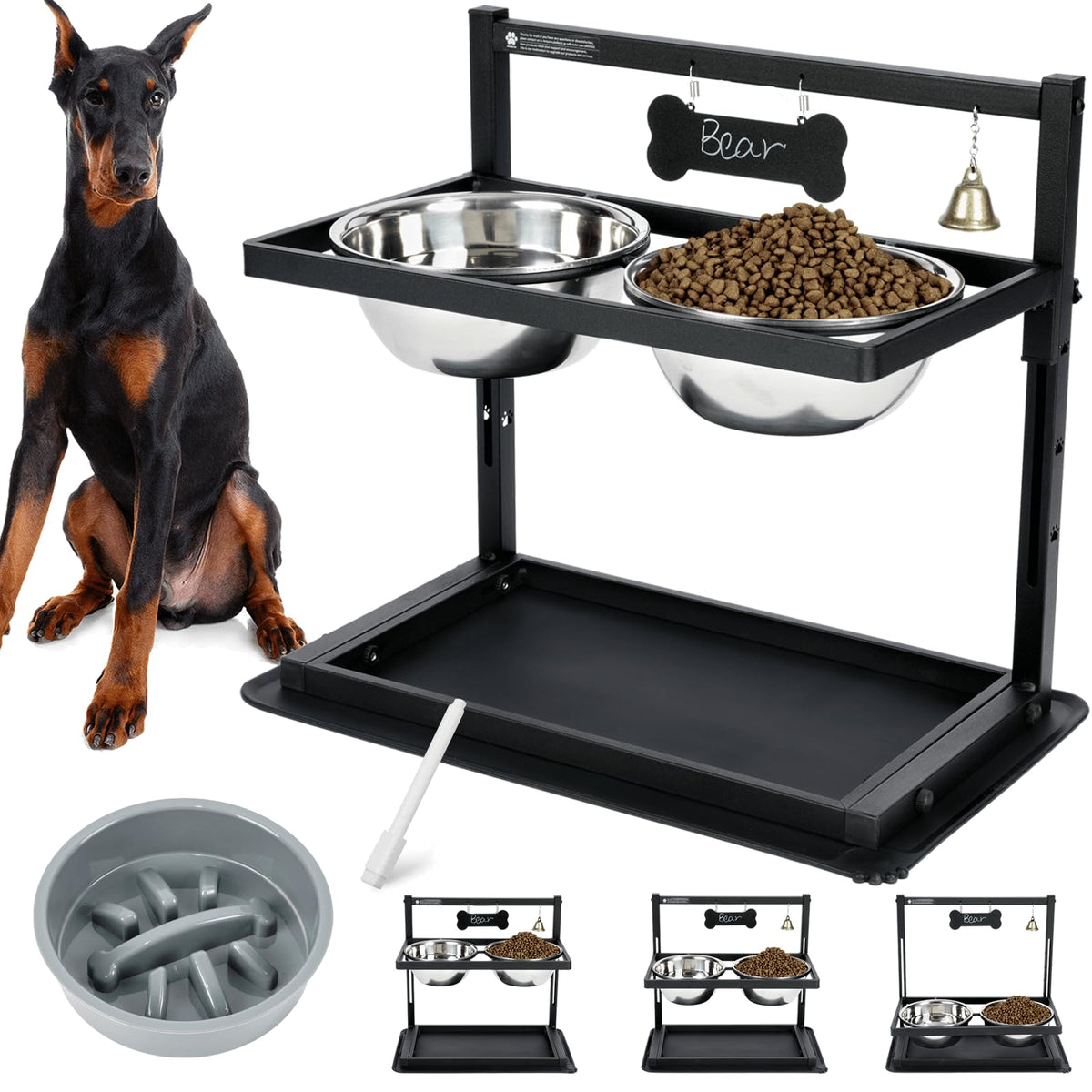 SHAINFUN elevated dog bowl stand with ergonomic height for comfortable meals