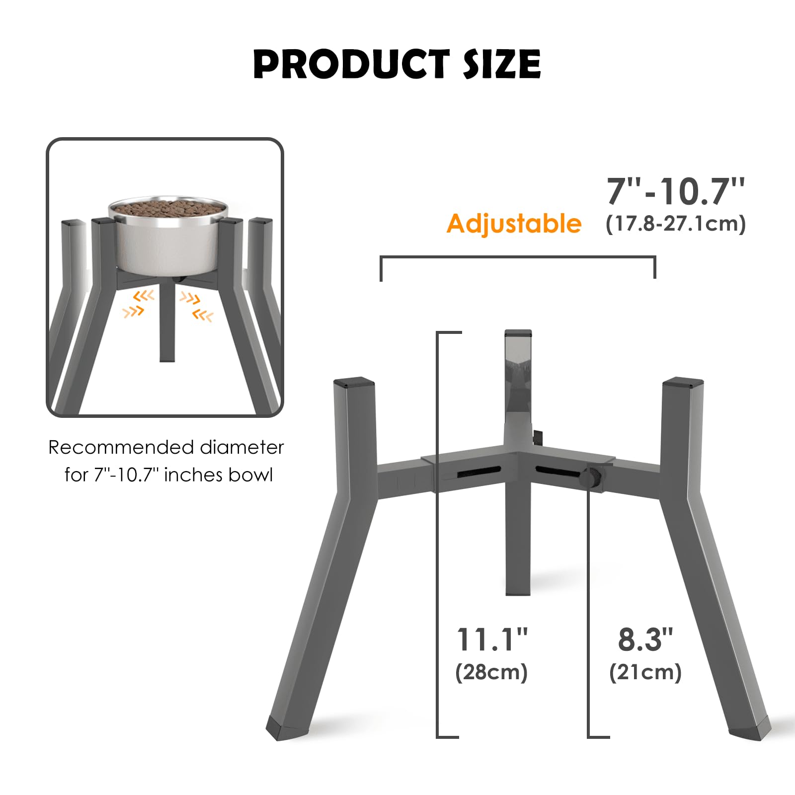 SHAINFUN stand with slanted feet provides stable, non-tip use.
