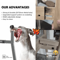 SHAINFUN 11-inch tall design helps reduce neck strain during meals.