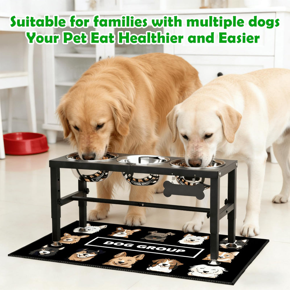 SHAINFUN adjustable-height stand aligns feeding height for comfortable eating.