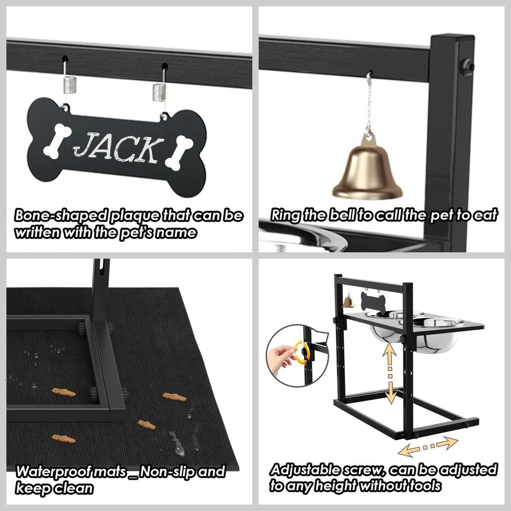 SHAINFUN height adjustable stand adapts as dogs grow from puppy to adult