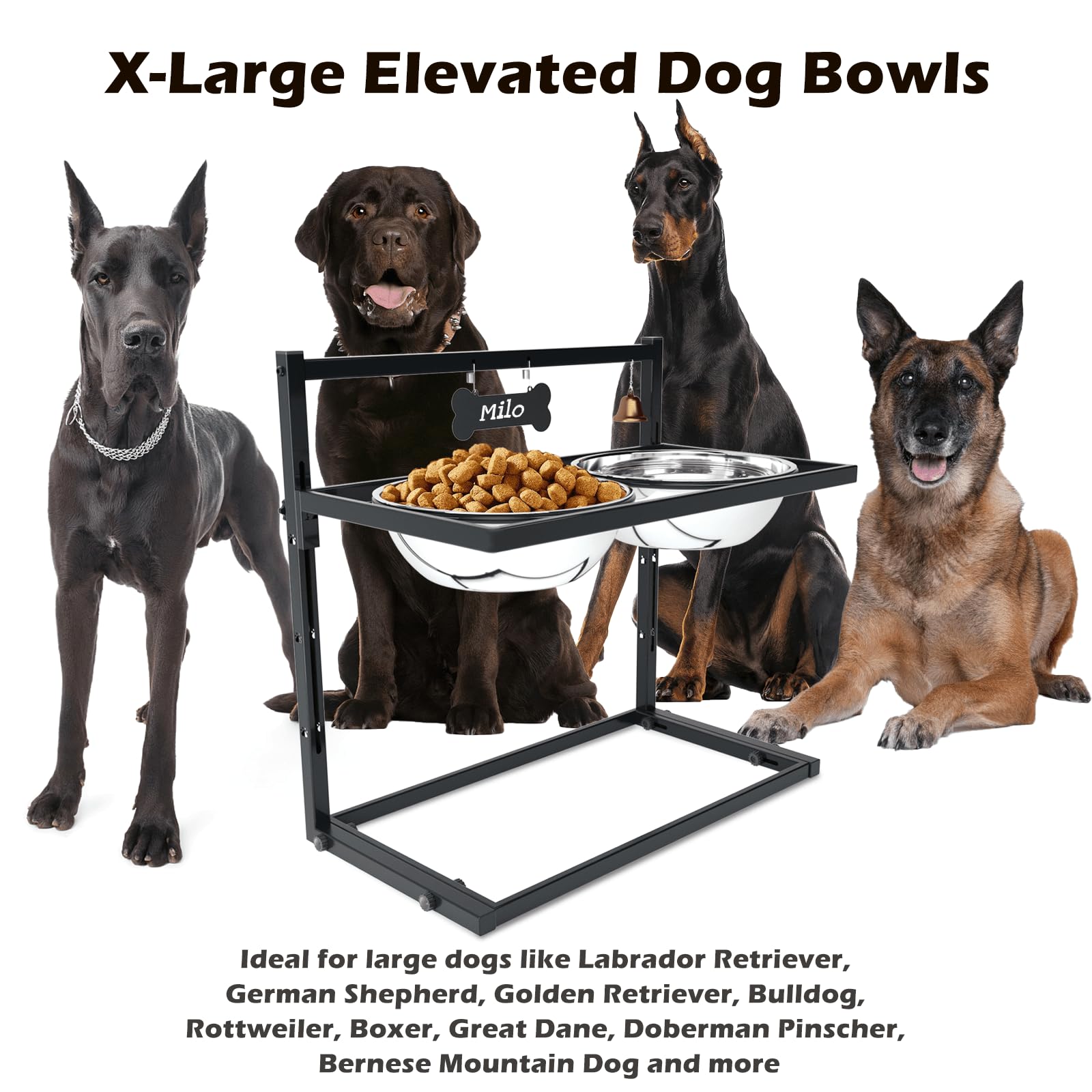 SHAINFUN large-dog-bowls-3000ml two bowls with generous capacity.