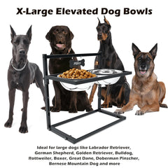 SHAINFUN large-dog-bowls-3000ml two bowls with generous capacity.