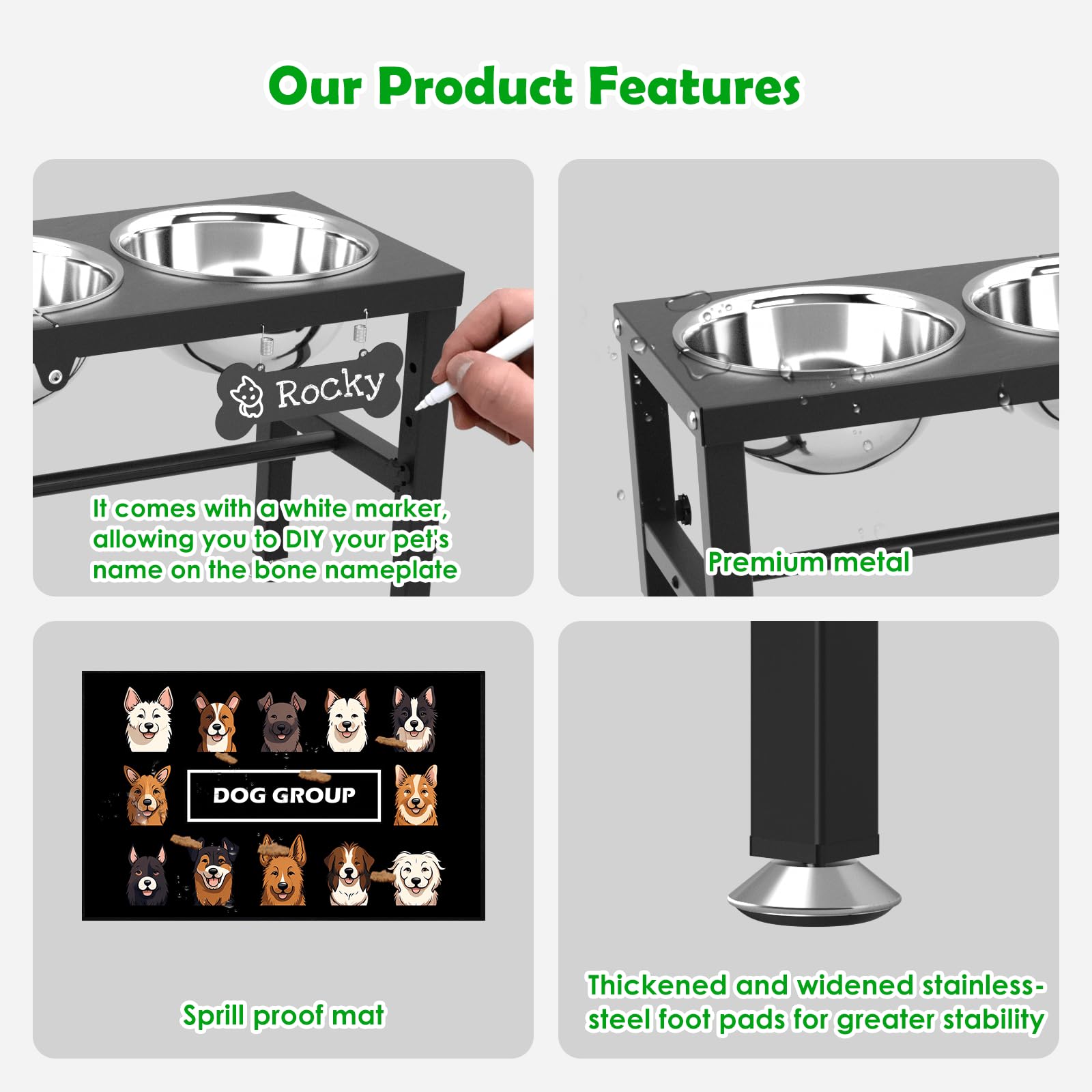 SHAINFUN rust-resistant metal frame ensures lasting stability during meals.