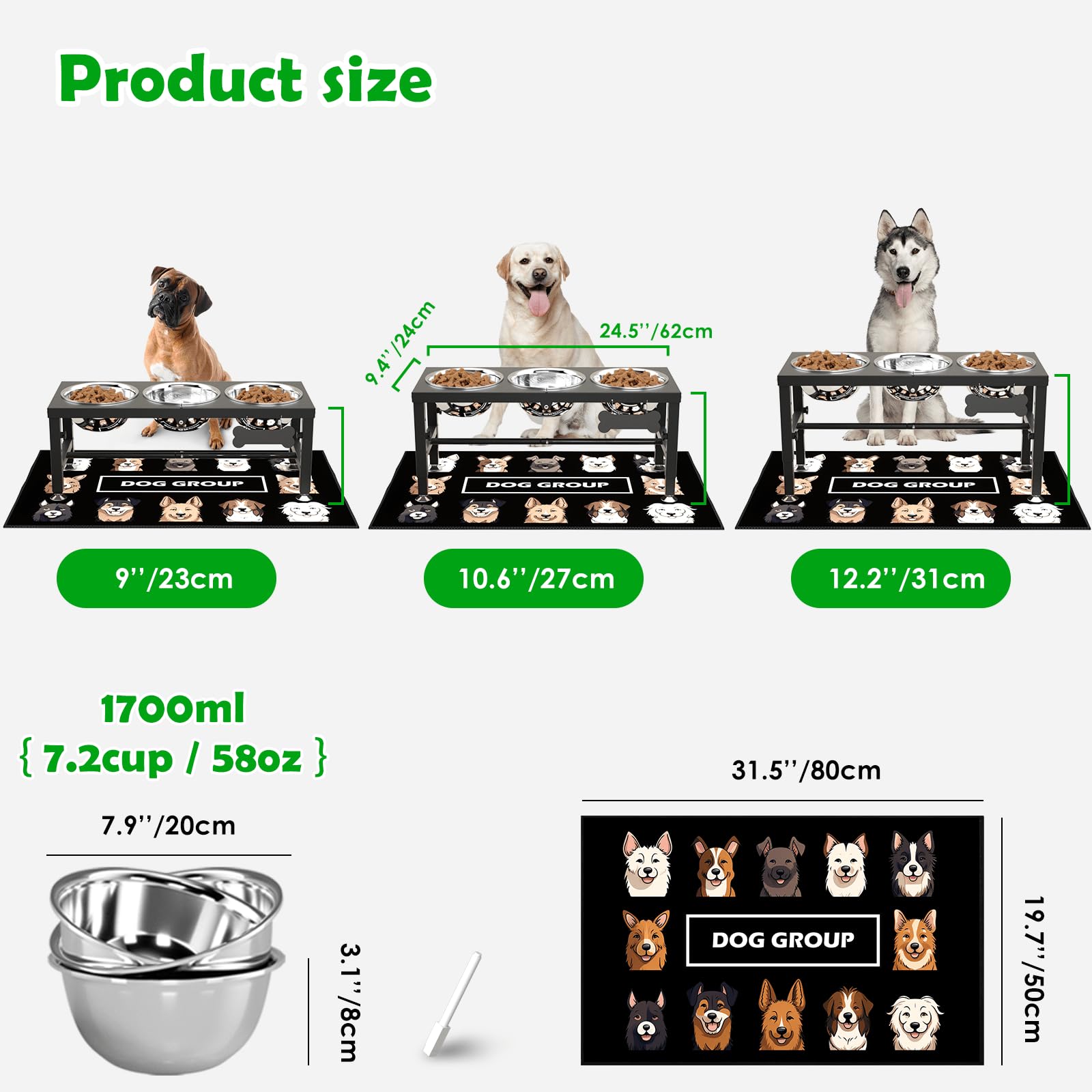 SHAINFUN splash-proof mat keeps feeding area clean and dry.