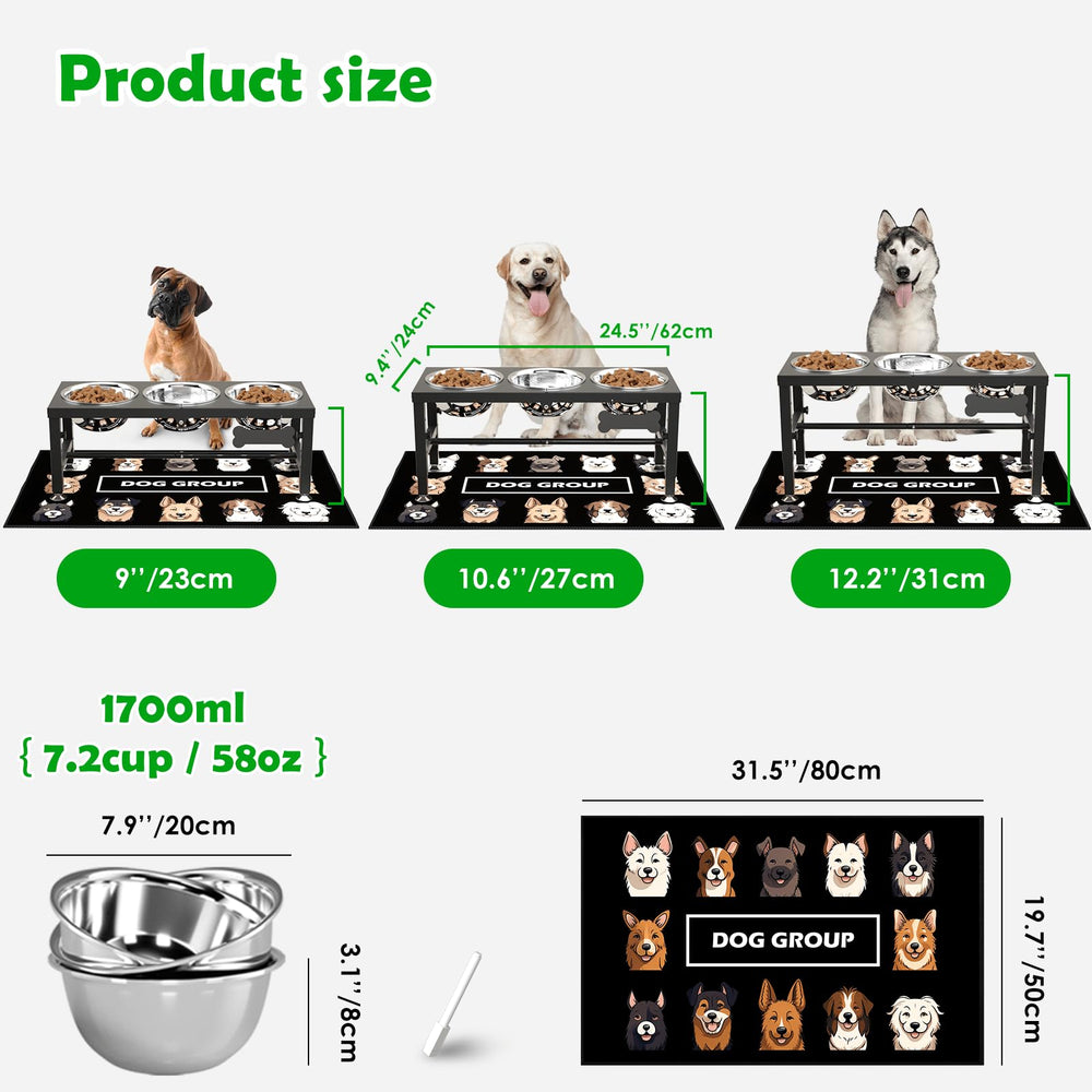 SHAINFUN splash-proof mat keeps feeding area clean and dry.