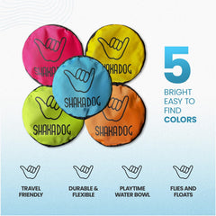 Shaka ZippyToss floats on water for versatile play on land and water.