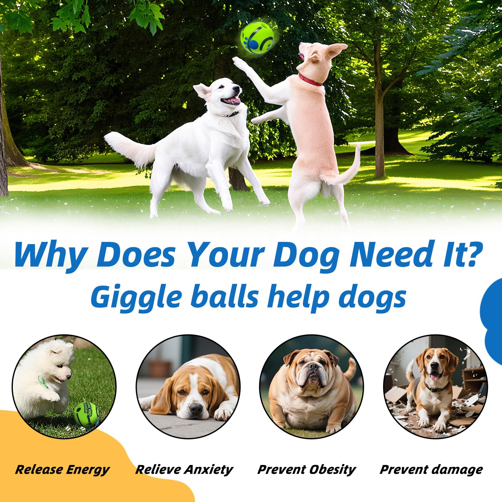 SHAKE AND LAUGH bite-resistant PVC ball for active chewers and energetic play.