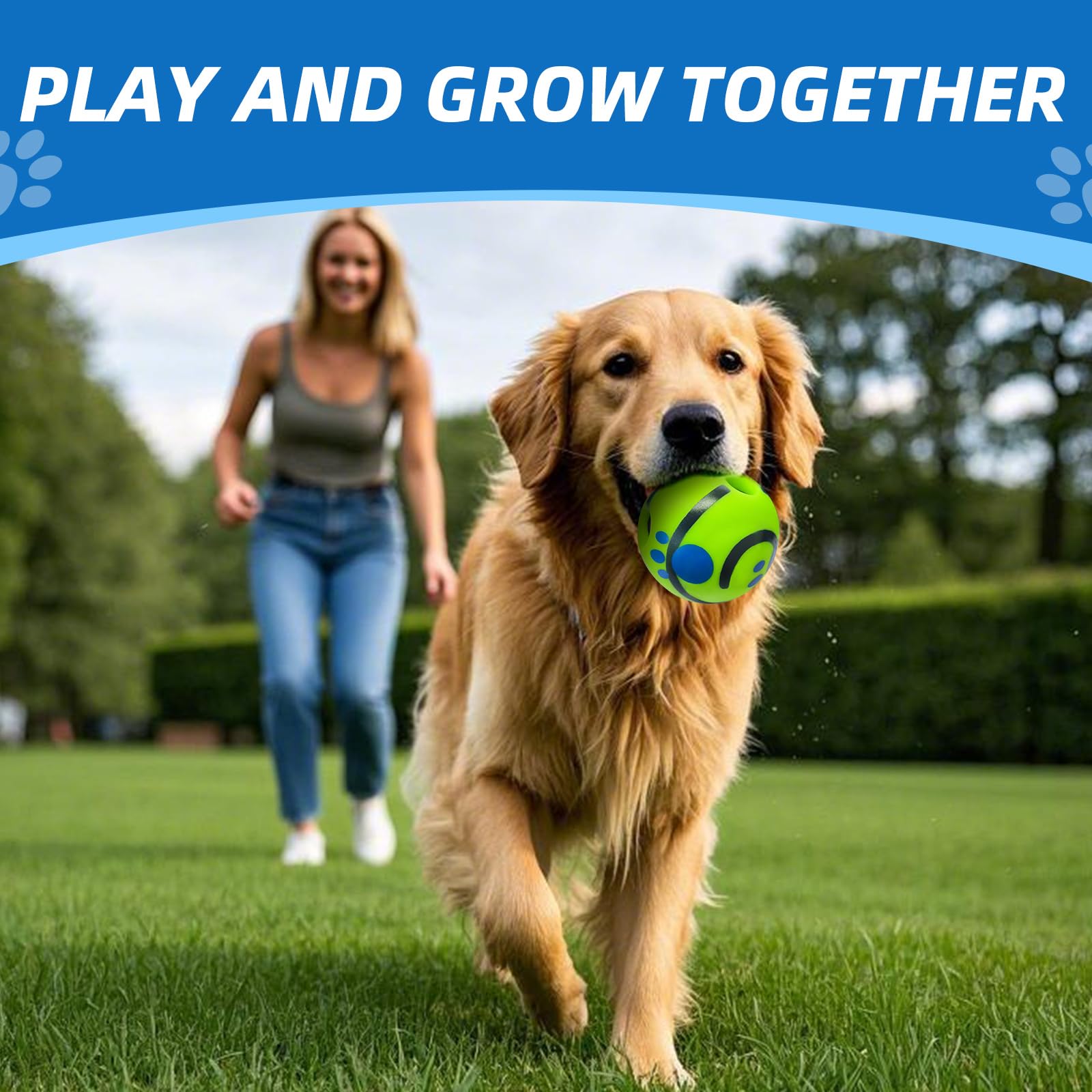 SHAKE AND LAUGH ball depressed surface for easy pickup and grip.