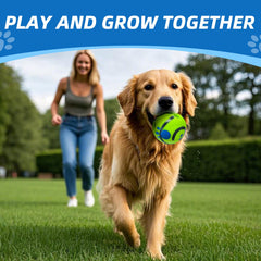 SHAKE AND LAUGH ball depressed surface for easy pickup and grip.
