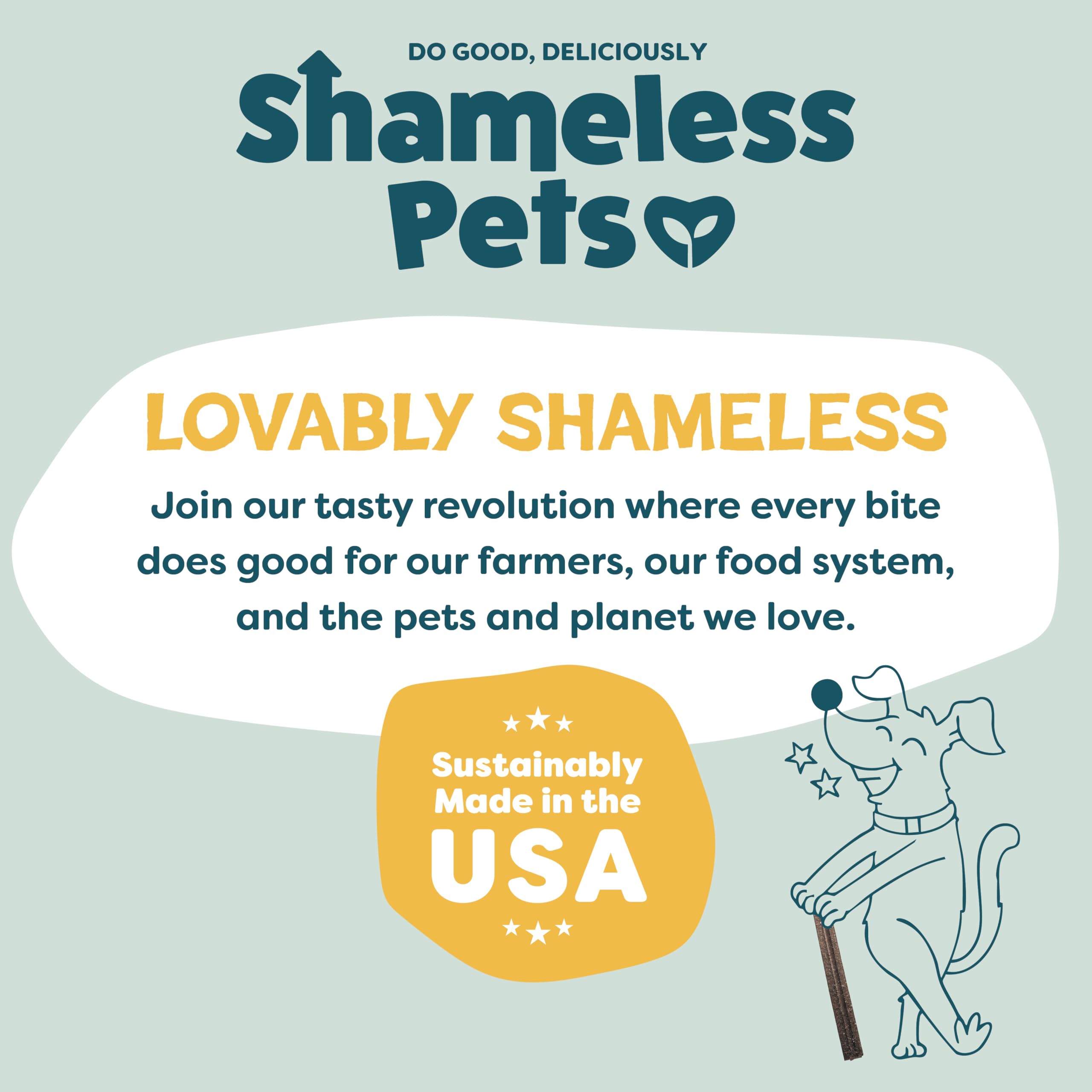 Shameless Pets 32-count bag supports a monthly dental routine.