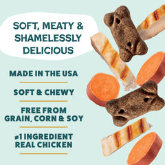 Shameless Pets Cheeky Chicken Meaty Tenders close-up, savory texture