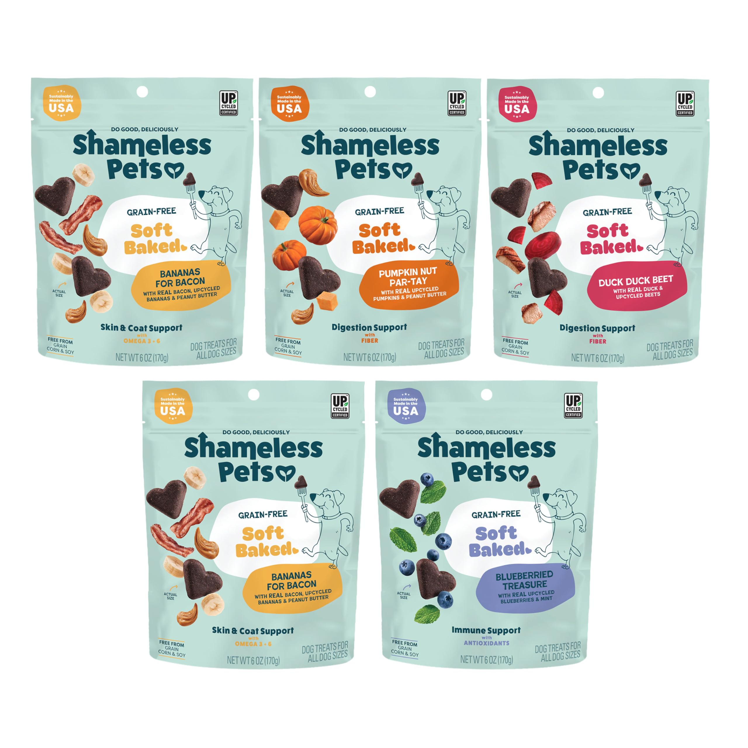 Shameless Pets Soft-Baked Lobster Roll treats for dogs, ideal for training rewards.