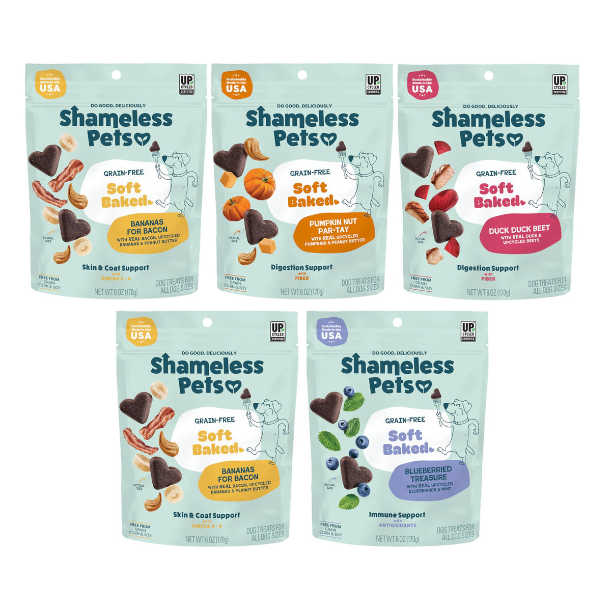 Shameless Pets Soft-Baked Lobster Roll treats for dogs, ideal for training rewards.