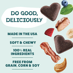 Shameless Pets Peanut Butter Apeel soft-baked treats, rich flavor and wholesome ingredients.