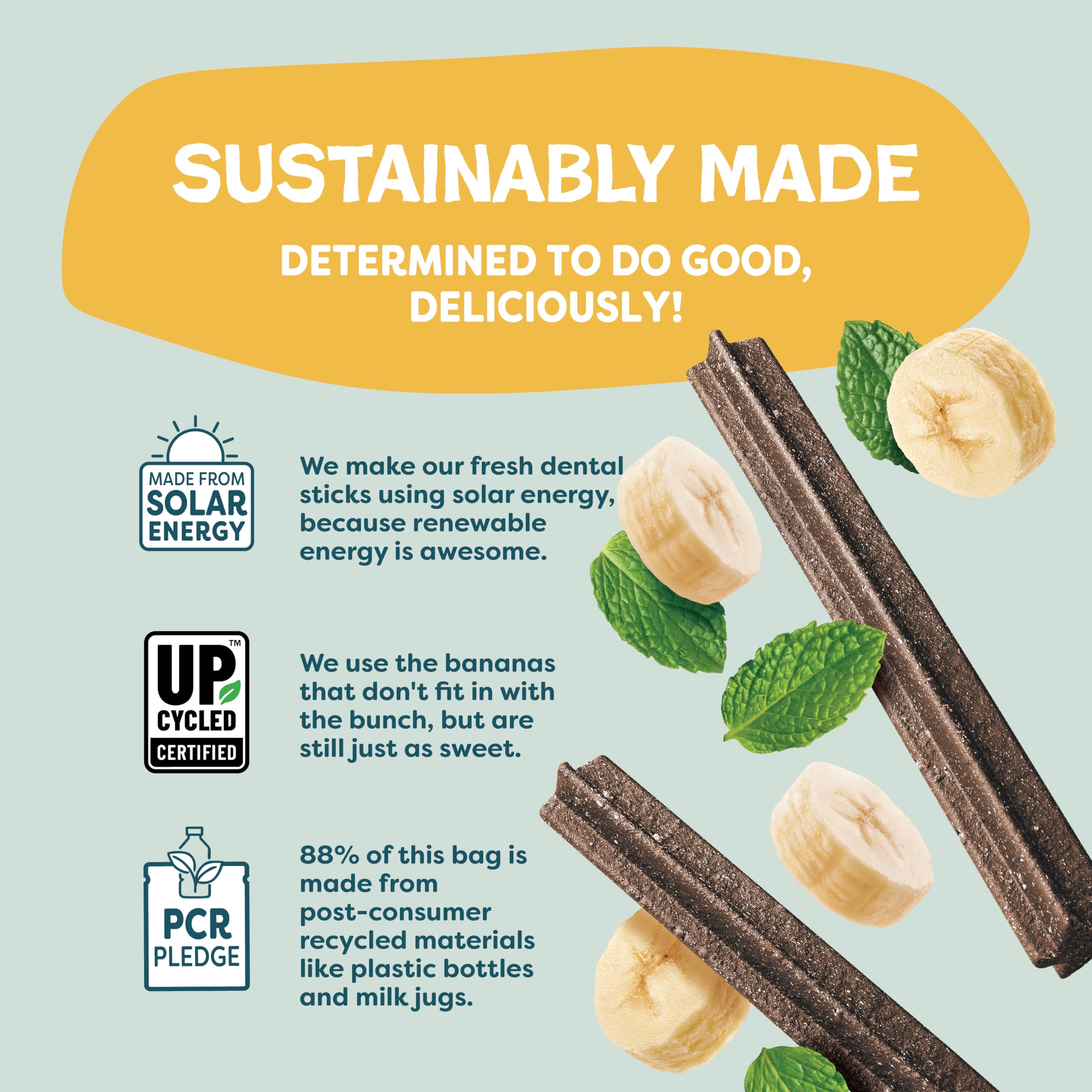 Shameless Pets USA-made dental treats produced in a solar-powered facility.