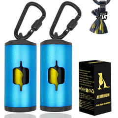 SHAOUMAN metal dog poop bag holder blue front view for secure walks.