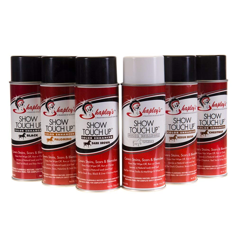 Shapley's Show Touch Up Black bottle for quick, natural horse coat touch-ups.