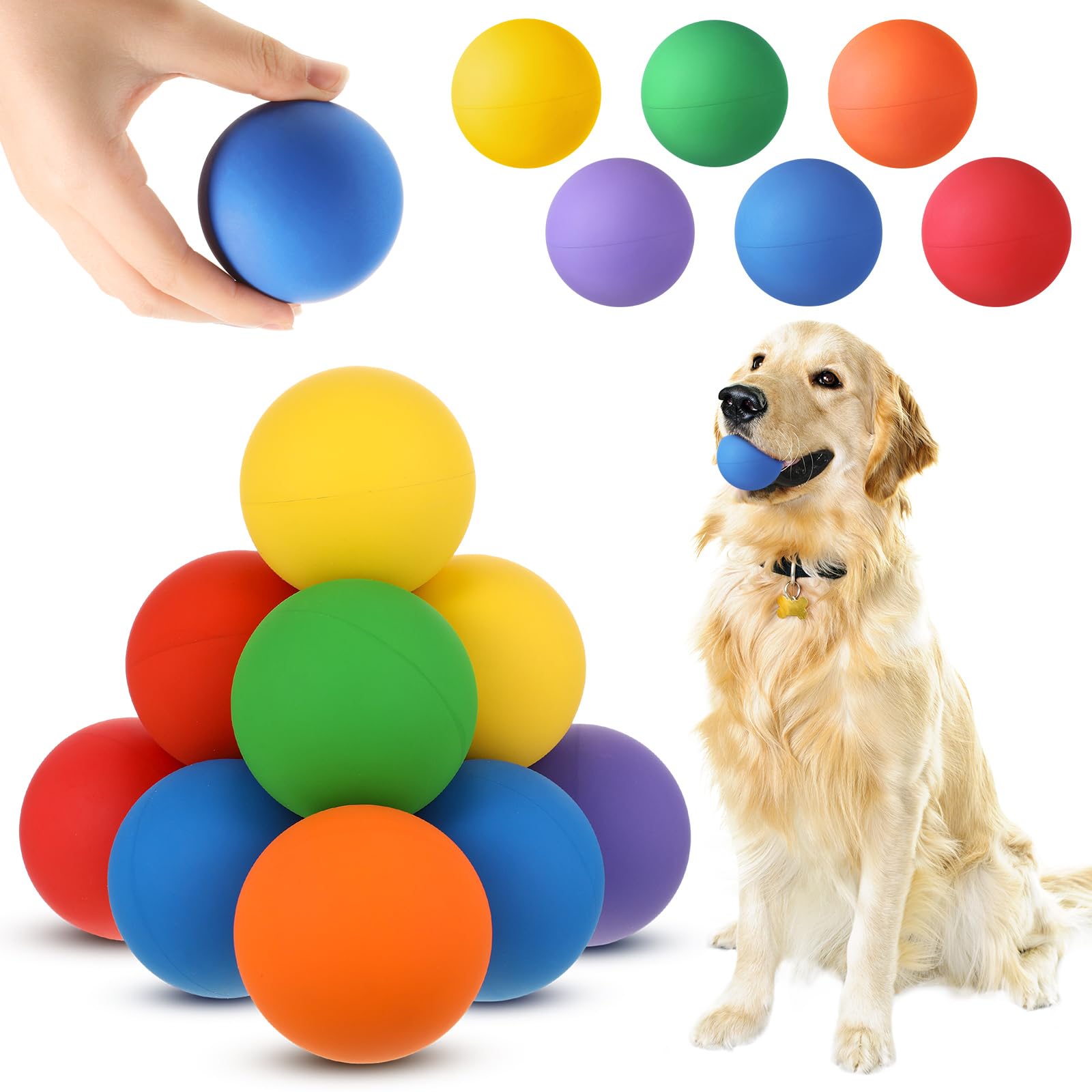 Shappy rubber dog tennis ball in bright colors for playful fetch