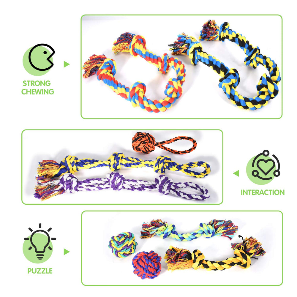 SHARLOVY cotton rope puppy toy supports teething relief and dental care